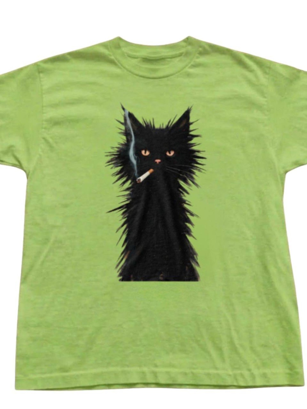 Black Cat Graphic Tee - kiwi Green